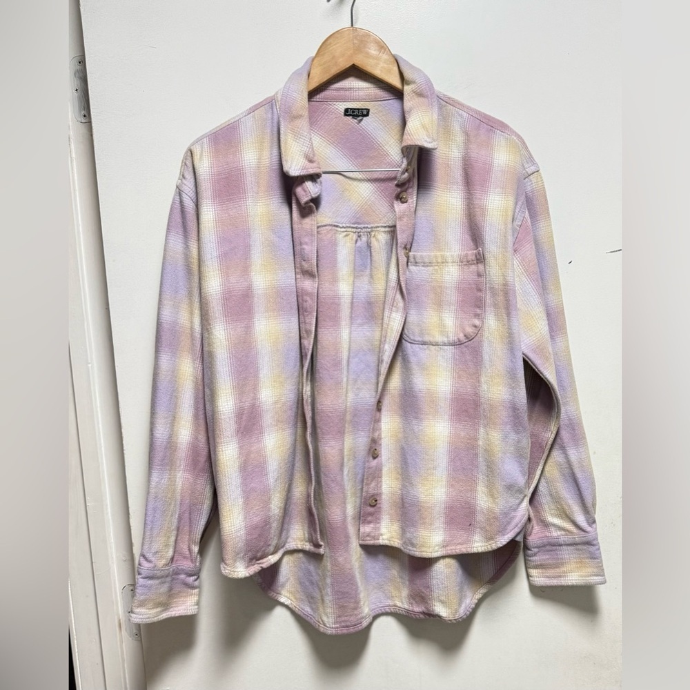 J. Crew Plaid Button Down Shirt - Purple and Yellow